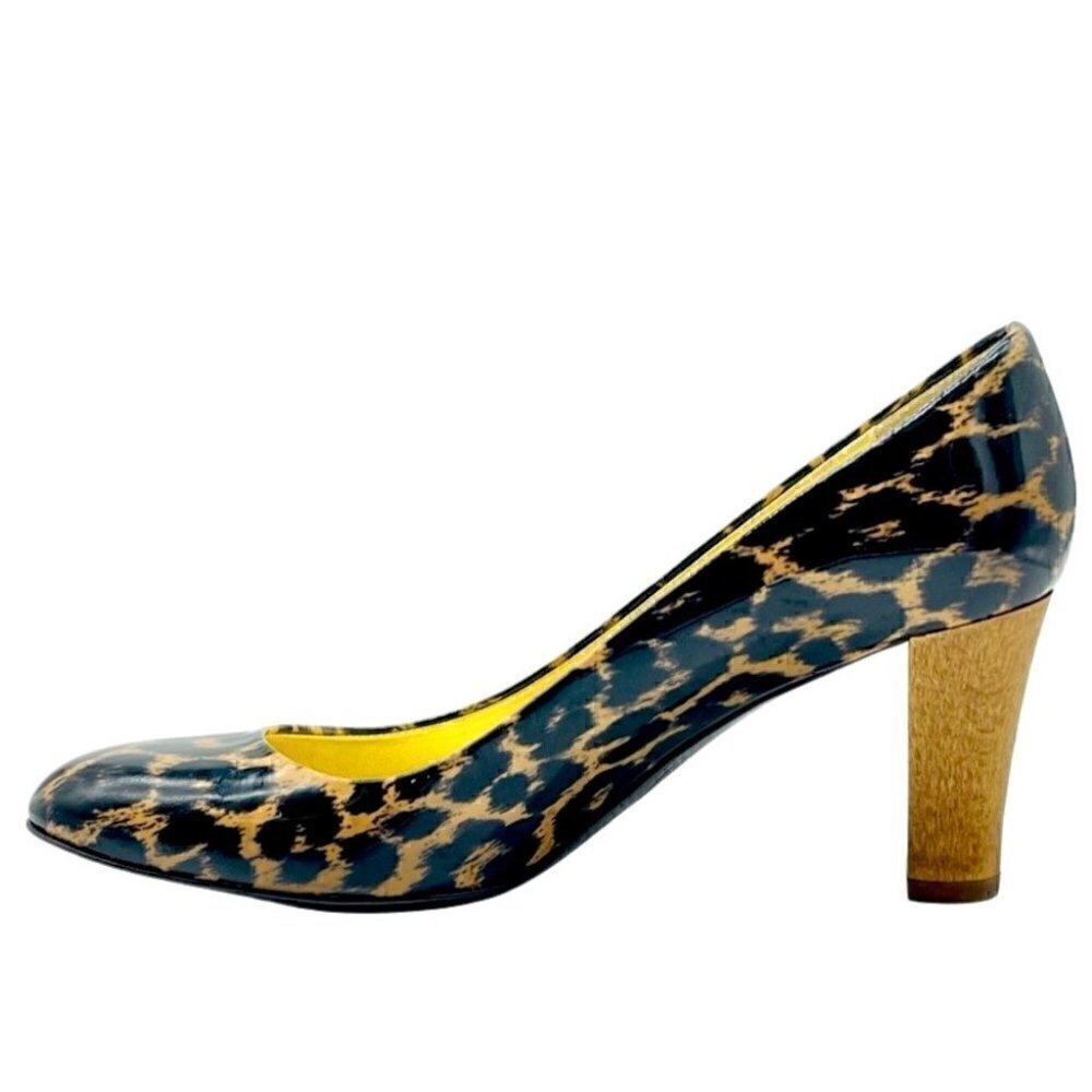 J.Crew Made in Italy Leopard Print Patent Leather Pump Heels, Sz 8